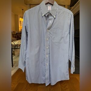 Brooks Brothers Navy and White Striped Shirt